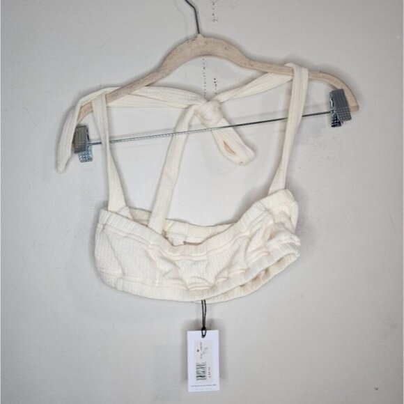 WeWoreWhat Bra Top Women‎ Medium Ivory Revolve Ribbed Stretchy Cropped New - Picture 9 of 10